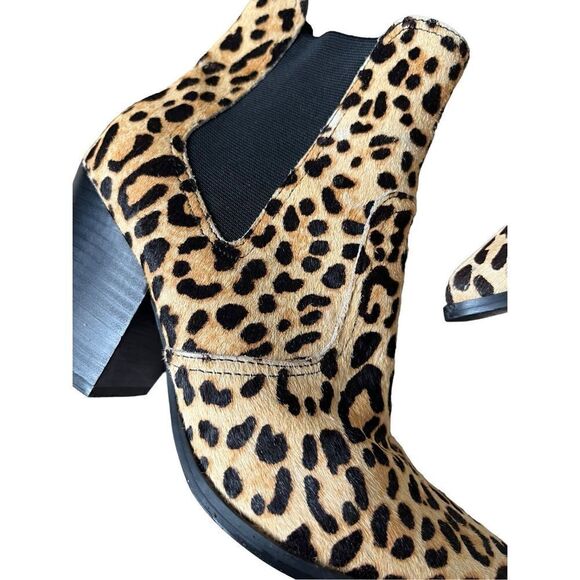 Steve Madden Patricia Leopard Print Cow Hair Ankle Boots size 8M - Picture 6 of 13